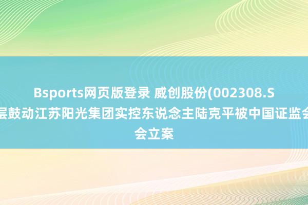 Bsports网页版登录 威创股份(002308.SZ)表层鼓动江苏阳光集团实控东说念主陆克平被中国证监会立案