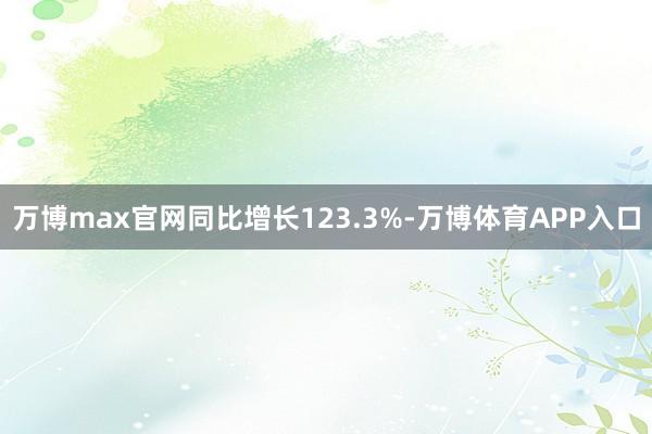 万博max官网同比增长123.3%-万博体育APP入口