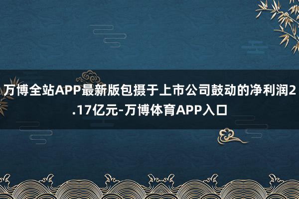 万博全站APP最新版包摄于上市公司鼓动的净利润2.17亿元-万博体育APP入口