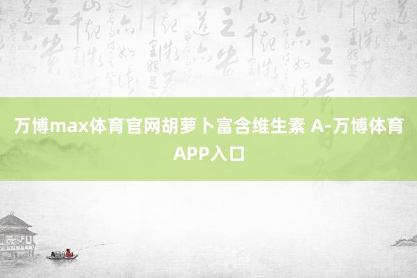 万博max体育官网胡萝卜富含维生素 A-万博体育APP入口