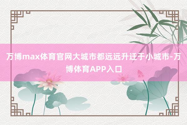 万博max体育官网大城市都远远升迁于小城市-万博体育APP入口